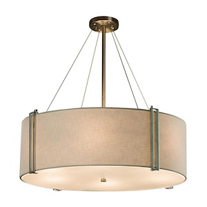 Textile Reveal - 8 Light 48 Inch Drum Pendant with Drum Gray Woven Fabric Shade - 1039973