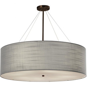 Textile Classic - 8 Light 36 Inch Drum Pendant with Drum Gray Woven Fabric Shade