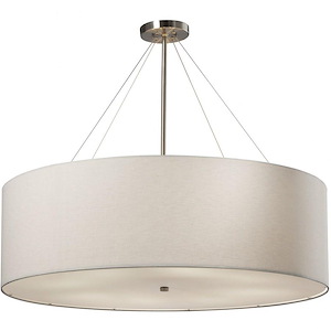 Textile Classic - 8 Light 36 Inch Drum Pendant with Drum White Woven Fabric Shade