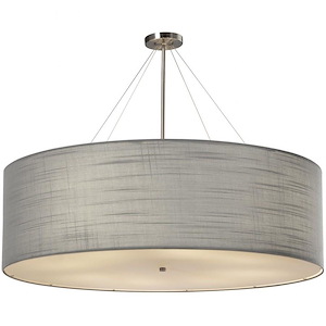 Textile Classic - 8 Light 48 Inch Drum Pendant with Drum Gray Woven Fabric Shade