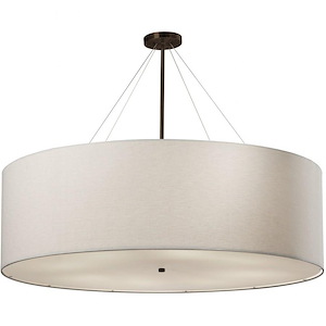 Textile Classic - 8 Light 48 Inch Drum Pendant with Drum White Woven Fabric Shade - 1040067