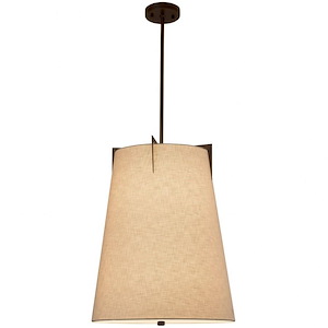 Textile Midtown - 2 Light 18 Inch Tapered Drum Pendant with Drum Cream Woven Fabric Shade - 1040068