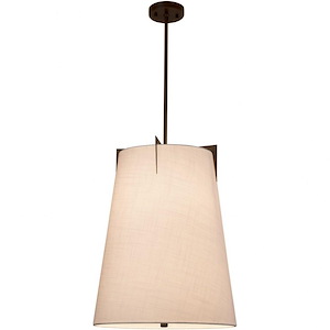 Textile Midtown - 2 Light 18 Inch Tapered Drum Pendant with Drum White Woven Fabric Shade