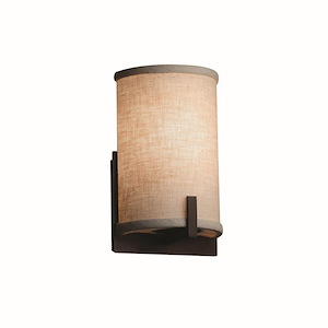 Textile Century - 1 Light ADA Wall Sconce with Cream Woven Fabric Shade