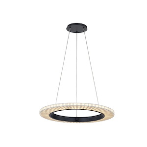 Textile Medallo - 15W 1 LED Ring Pendant-1.25 Inch Tall and 18 Inch Wide