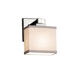 Textile Regency - 1 Light ADA Wall Sconce with Rectangle White Woven Fabric Shade - 1039341