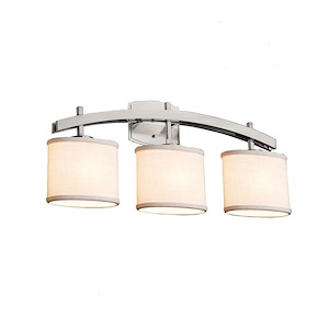 Textile Archway - 3 Light Bath Bar with Oval Cream Woven Fabric Shade - 1039625