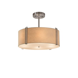 Textile - 2 Light Drum Pendant-6.5 Inch Tall and 14 Inch Wide - 1378998