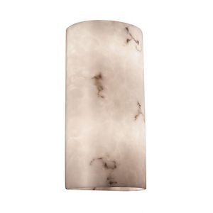 LumenAria - 2 Light Really Big Cylinder Open Top/Bottom Outdoor Wall Sconce with Faux Alabaster Shade