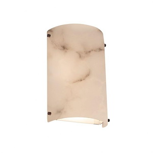 LumenAria Finials - 1 Light Cylinder Outdoor Wall Sconce with Faux Alabaster Shade - 923258