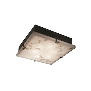 LumenAria Clips - 12.5 Inch 26W 2 LED Square Wall/Flush Mount with Faux Alabaster Shade - 1035015
