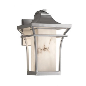 LumenAria Summit - 1 Light Small Outdoor Wall Sconce with Rectangle Faux Alabaster Shade - 733442