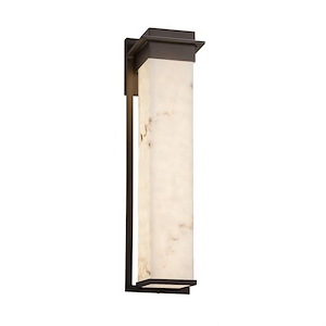 LumenAria Pacific - 24 Inch 14W 1 LED Outdoor Wall Sconce with Rectangle Faux Alabaster Shade - 1207750