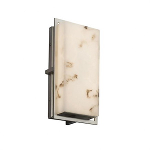 LumenAria Avalon - 12 Inch 14W LED Small ADA Outdoor Wall Sconce with Faux Alabaster Shade - 923276