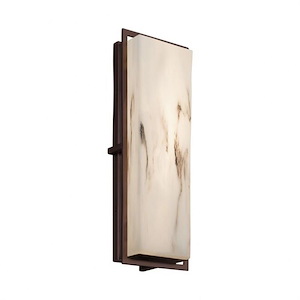 LumenAria Avalon - 18 Inch 18W LED Large ADA Outdoor Wall Sconce with Faux Alabaster Shade - 923277