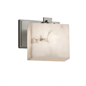 LumenAria Era - 1 Light ADA Wall Sconce with Rectangle Faux Alabaster Shade - 615832