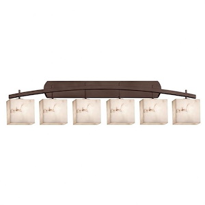 LumenAria Archway - 6 Light Bath Bar with Rectangle Faux Alabaster Shade - 1035088