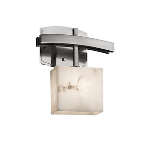 LumenAria Archway - 1 Light ADA Wall Sconce with Rectangle Faux Alabaster Shade