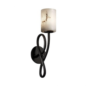 LumenAria Capellini - 1 Light Wall Sconce with Cylinder/Flat Rim Faux Alabaster Shade