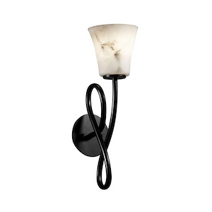 LumenAria Capellini - 1 Light Wall Sconce with Round Flared Faux Alabaster Shade - 1035165