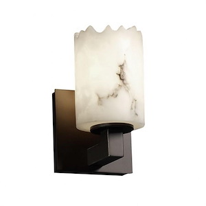 LumenAria Modular - 1 Light Wall Sconce with Cylinder/Broken Rim Faux Alabaster Shade