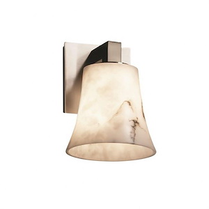 LumenAria Modular - 1 Light Wall Sconce with Round Flared Faux Alabaster Shade - 1035170