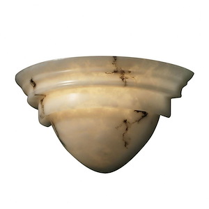LumenAria - 2 Light Classic Wall Sconce with Faux Alabaster Shade - 923240