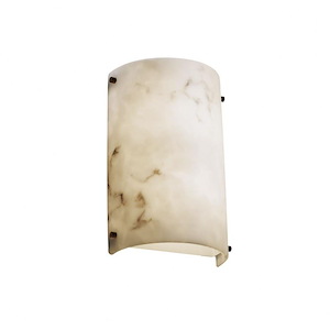 LumenAria Finials - 2 Light ADA Cylinder Wall Sconce with Faux Alabaster Shade - 923257