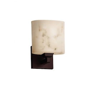 LumenAria Regency - 1 Light ADA Wall Sconce with Oval Faux Alabaster Shade - 1035049
