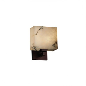 LumenAria Regency - 1 Light ADA Wall Sconce with Rectangle Faux Alabaster Shade