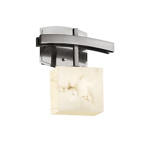 LumenAria Archway - 1 Light ADA Wall Sconce with Rectangle Faux Alabaster Shade - 1035089