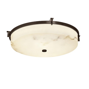 LumenAria Era - 3 Light Round Flush Mount with Round Faux Alabaster Shade - 1207865