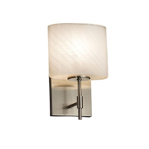 Fusion Union - 1 Light Short Wall Sconce with Oval Weave Glass Shade