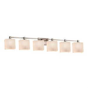 Fusion Tetra - 6 Light Bath Bar with Rectangle Ribbon Glass Shade - 1034775