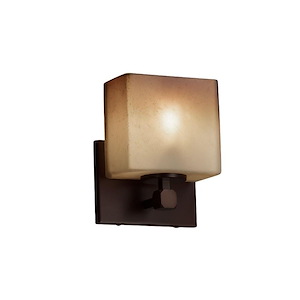 Fusion Tetra - 1 Light ADA Wall Sconce with Rectangle Caramel Glass Shade - 1034777