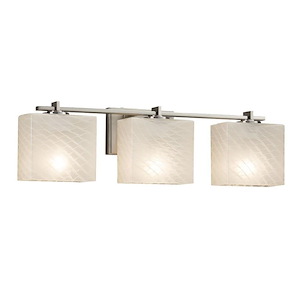 Fusion Era - 3 Light Bath Bar with Rectangle Weave Glass Shade - 1046843
