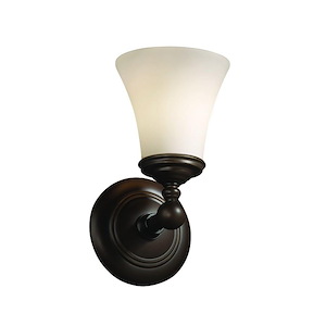 Fusion Tradition - 1 Light Wall Sconce with Round Flared Opal Glass Shade