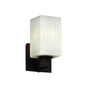 Fusion Modular - 1 Light Wall Sconce with Square/Flat Rim Ribbon Glass Shade