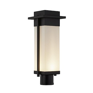 Fusion Pacific - 7 Inch 9W 1 LED Outdoor Post Mount with Rectangle Opal Glass Shade