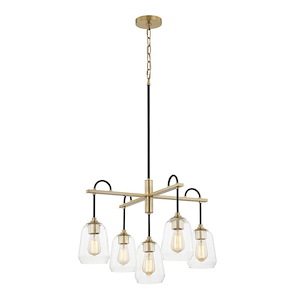 Arcwell - 5 Light Chandelier In Minimalist Style-18 Inches Tall and 27 Inches Wide - 1309032