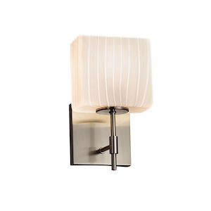 Fusion Union - 1 Light Short Wall Sconce with Rectangle Ribbon Glass Shade - 1034720