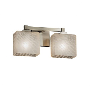 Fusion Regency - 2 Light Bath Bar with Rectangle Weave Glass Shade - 1034787