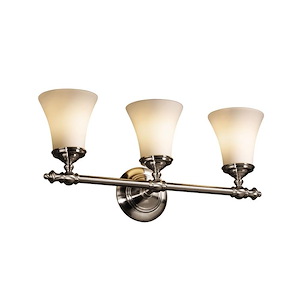 Fusion Tradition - 3 Light Bath Bar with Round Flared Opal Glass Shade - 1034843