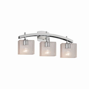 Fusion Archway - 3 Light Bath Bar with Rectangle Seeded Glass Shade
