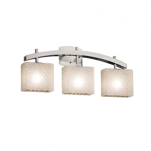 Fusion Archway - 3 Light Bath Bar with Rectangle Weave Glass Shade