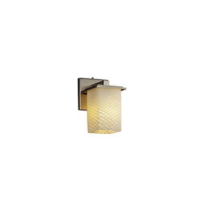 Fusion Montana - 1 Light Wall Sconce with Square/Flat Rim Weave Glass Shade