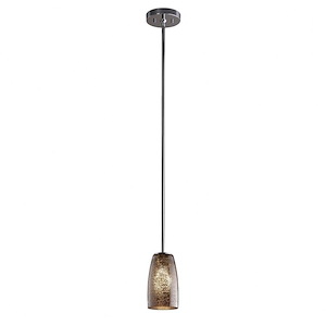 Fusion Small - 1 Light Pendant with Tall Tapered Cylinder Mercury Glass Shade - 1034940