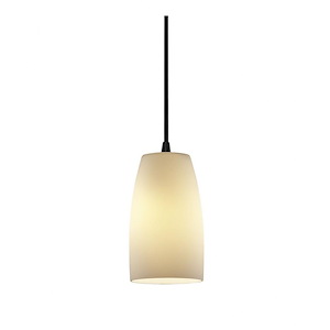 Fusion Small - 1 Light Pendant with Tall Tapered Cylinder Opal Glass Shade - 1034941