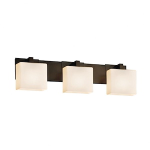 Fusion Modular - 3 Light Bath Bar with Rectangle Opal Glass Shade