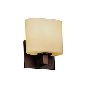 Fusion Modular - 1 Light ADA Bracket Wall Sconce with Oval Almond Glass Shade - 1034975
